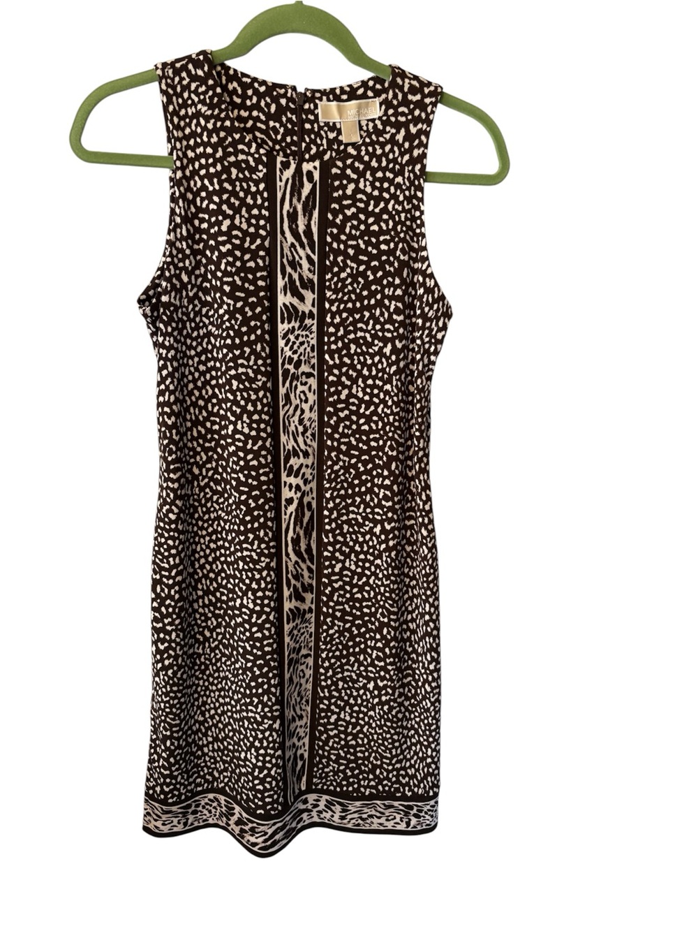 Michael Kors Brown and Cream Animal Print Dress